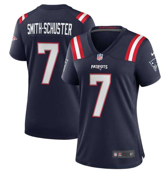 Womens New England Patriots #7 JuJu Smith-Schuster Navy Stitched Game Jersey Dzhi